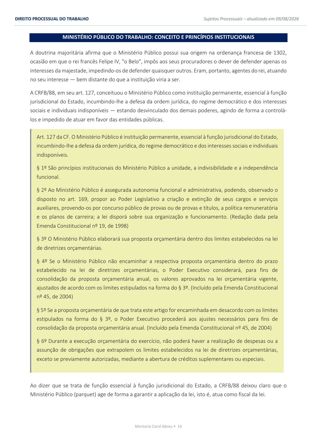 Sujeitos Processuais: Juiz e Ministério Público — Hipóteses legais organizadas